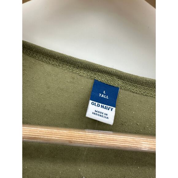 Old Navy Tee Womens Olive Green Flutter Sleeve Linen Blend Casual Scoop Neck NWT - Picture 4 of 7